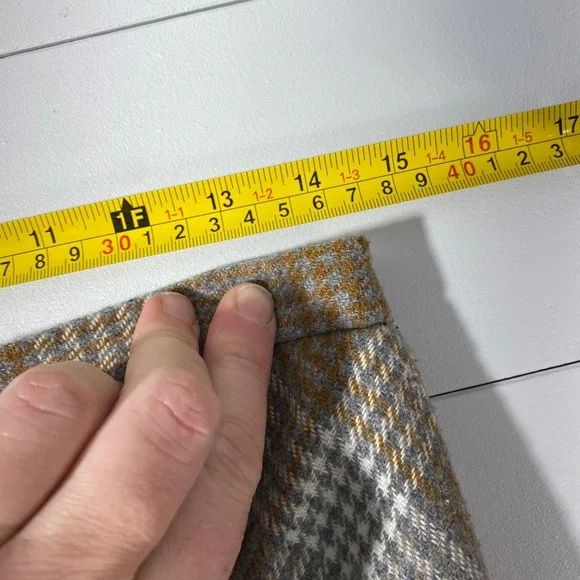 Vintage B. Moss Maxi Skirt Womens 4 Y2K 90s Brown Plaid Wool Blend Academia - Picture 12 of 16